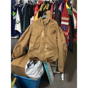 Size L- VTG Carhartt Duck Thermal Lined Active Jacket Loose Fit Brown